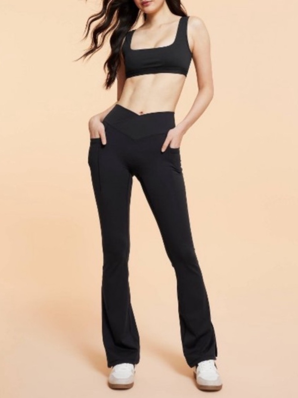 Blogilates Jet Black CrissCross Flare Leggings
